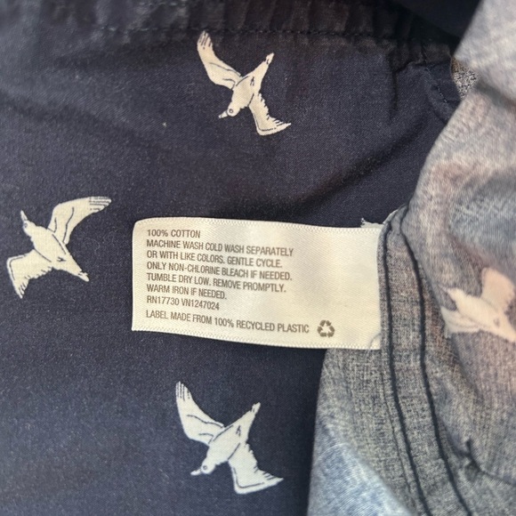 Men’s Navy Flying Bird Cotton Twill 3/4 Button Down Collar Shirt Size Large - Picture 3 of 7